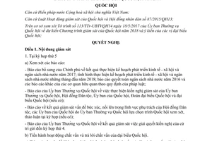 Nghị quyết 35/2017/QH14 Chương trình giám sát Quốc hội 2018