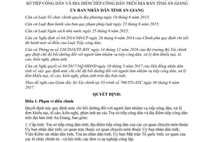 Quyết định 28/2017/QĐ-UBND bồi dưỡng người tiếp công dân xử lý đơn khiếu nại tố cáo An Giang