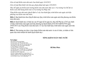 Quyết định 06/2017/QĐ-KTNN Quy trình kiểm toán ngân sách địa phương