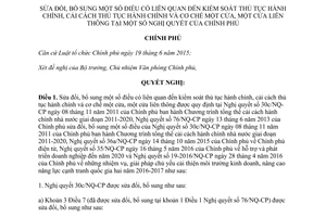 Nghị quyết 49/NQ-CP 2017 sửa đổi Nghị quyết kiểm soát và cải cách thủ tục hành chính