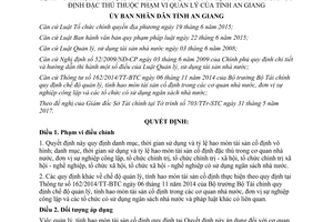 Quyết định 29/2017/QĐ-UBND danh mục hao mòn tài sản cố định vô hình đặc thù quản lý An Giang