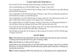 Quyết định 1590/QĐ-UBND 2017 Quy chế phối hợp trong quản lý nhà nước khoáng sản Sơn La