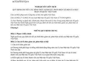 Nghị quyết liên tịch 403/2017/NQLT-UBTVQH14-CP-ĐCTUBTWMTTQVN phản biện xã hội