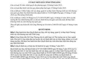 Quyết định 14/2017/QĐ-UBND quản lý và thực hiện Chương trình xúc tiến thương mại Vĩnh Long