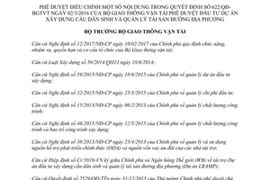 Quyết định 1698/QĐ-BGTVT 2017 điều chỉnh 622/QĐ-BGTVT Dự án cầu dân sinh đường địa phương