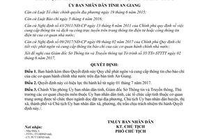 Quyết định 1835/QĐ-UBND 2017 Quy chế phát ngôn cung cấp thông tin cho báo chí An Giang