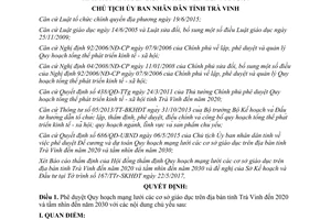 Quyết định 1119/QĐ-UBND 2017 Quy hoạch mạng lưới cơ sở giáo dục Trà Vinh 2020 2030