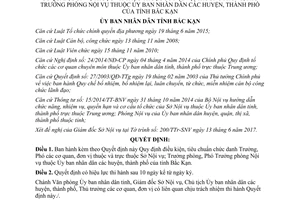 Quyết định 15/2017/QĐ-UBND quy định điều kiện tiêu chuẩn chức danh Sở Nội vụ Bắc Kạn