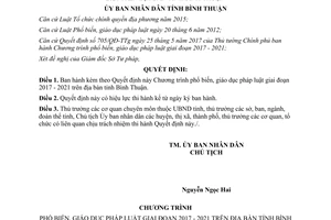 Quyết định 1630/QĐ-UBND 2017 phổ biến giáo dục pháp luật Bình Thuận 2017 2021