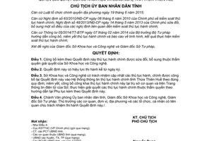 Quyết định 1351/QĐ-UBND 2017 công bố thủ tục hành chính sửa đổi Sở Khoa học Công nghệ Huế