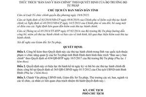 Quyết định 2165/QĐ-UBND 2017 công bố thủ tục hành chính lĩnh vực quốc tịch Sở Tư pháp Bình Định