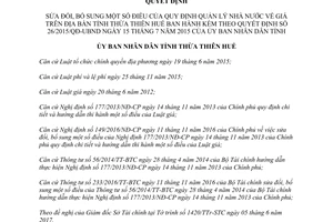 Quyết định 46/2017/QĐ-UBND sửa đổi Quyết định quy định quản lý nhà nước về giá Huế