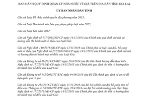 Quyết định 22/2017/QĐ-UBND Quy định quản lý nhà nước về giá trên Gia Lai