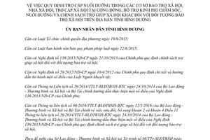 Quyết định 14/2017/QĐ-UBND Quy định chính sách trợ giúp xã hội đối tượng bảo trợ Bình Dương