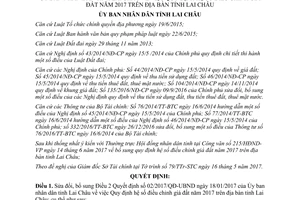 Quyết định 15/2017/QĐ-UBND sửa đổi 02/2017/QĐ-UBND quy định hệ số điều chỉnh giá đất Lai Châu