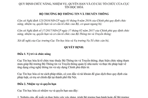 Quyết định 966/QĐ-BTTTT 2017 chức năng nhiệm vụ quyền hạn cơ cấu Cục Tin học hóa