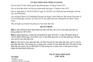 Quyết định 32/2017/QĐ-UBND Quy chế làm việc của Ủy ban nhân dân tỉnh An Giang
