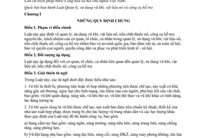 Luật Quản lý sử dụng vũ khí vật liệu nổ công cụ hỗ trợ 2017