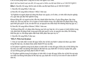 Luật sửa đổi Bộ luật Hình sự 2017