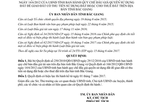 Quyết định 23/2017/QĐ-UBND Bãi bỏ 250/2010/QĐ-UBND 166/2012/QĐ-UBND đấu giá đất Bắc Giang