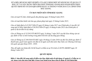 Quyết định 20/2017/QĐ-UBND Quy định về quản lý về đầu tư và xây dựng Bắc Giang