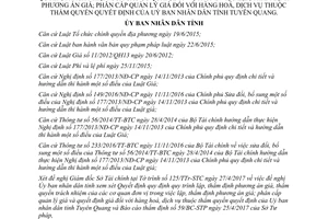 Quyết định 06/2017/QĐ-UBND quy trình lập thẩm định phương án giá quản lý giá Tuyên Quang