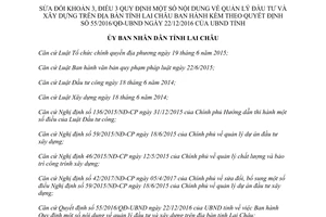 Quyết định 16/2017/QĐ-UBND sửa đổi 55/2016/QĐ-UBND quản lý đầu tư xây dựng Lai Châu