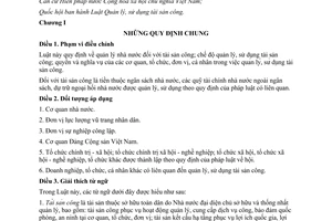 Luật Quản lý sử dụng tài sản công 2017