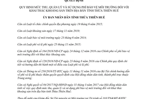 Quyết định 47/2017/QĐ-UBND quản lý phí bảo vệ môi trường khai thác khoáng sản Thừa Thiên Huế