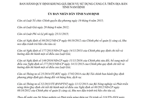 Quyết định 13/2017/QĐ-UBND Quy định khung giá dịch vụ sử dụng cảng cá Nam Định