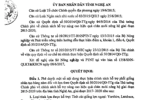 Quyết định 2695/QĐ-UBND 2017 phê duyệt thực hiện 50/2014/QĐ-TTg chăn nuôi nông hộ Nghệ An