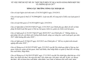 Quyết định 2082/QĐ-TCHQ 2017 phê duyệt Nộp thuế điện tử qua ngân hàng phối hợp thu thông quan