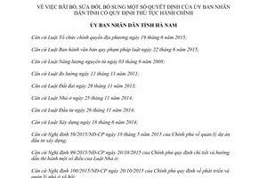 Quyết định 913/QĐ-UBND 2017 bãi bỏ sửa đổi Quyết định quy định thủ tục hành chính Hà Nam