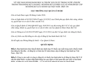 Quyết định 237/QĐ-QLD 2017 danh mục 01 thuốc sản xuất trong nước đăng ký lưu hành Đợt 158