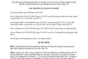 Quyết định 236/QĐ-QLD 2017 danh mục 02 thuốc sản xuất trong nước cấp số lưu hành Đợt 158