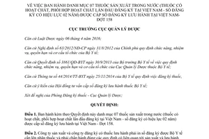 Quyết định 232/QĐ-QLD 2017 danh mục 07 thuốc sản xuất trong nước đăng ký lưu hành Đợt 158
