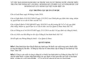 Quyết định 231/QĐ-QLD 2017 danh mục 06 thuốc trong nước điều trị ung thư đăng ký Đợt 158