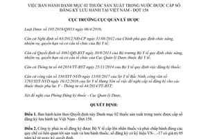 Quyết định 234/QĐ-QLD 2017 Danh mục 02 thuốc sản xuất trong nước cấp số lưu hành Đợt 158