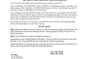 Quyết định 698/QĐ-UBND 2017 phê duyệt Điều lệ Liên minh Hợp tác xã tỉnh Tuyên Quang