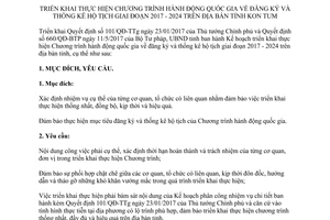 Kế hoạch 1644/KH-UBND 2017 Chương trình hành động đăng ký thống kê hộ tịch Kon Tum