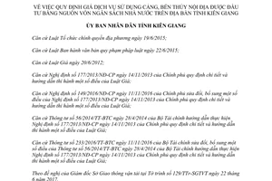 Quyết định 22/2017/QĐ-UBND giá dịch vụ cảng bến thủy nội địa đầu tư vốn ngân sách Kiên Giang