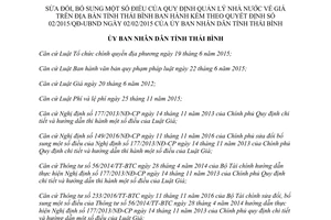 Quyết định 07/2017/QĐ-UBND sửa đổi quản lý nhà nước về giá theo 02/2015/QĐ-UBND Thái Bình