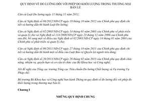 Thông tư 09/2017/TT-BKHCN quy định phép đo lường khối lượng trong thương mại bán lẻ