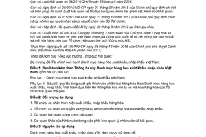 Thông tư 65/2017/TT-BTC Danh mục hàng hóa xuất khẩu nhập khẩu Việt Nam