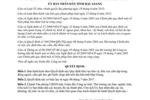 Quyết định 20/2017/QĐ-UBND khu vực bảo vệ cấm tập trung ghi âm ghi hình chụp ảnh Hậu Giang