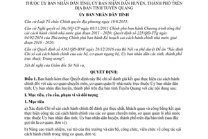 Quyết định 214/QĐ-UBND 2017 Bộ chỉ số đánh giá kết quả cải cách hành chính Tuyên Quang