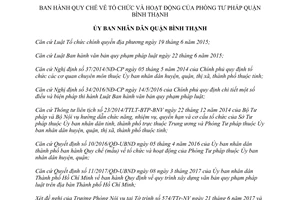 Quyết định 03/2017/QĐ-UBND Quy chế tổ chức hoạt động Phòng Tư pháp Bình Thạnh Hồ Chí Minh