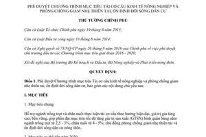 Quyết định 923/QĐ-TTg 2017 Chương trình Tái cơ cấu nông nghiệp chống thiên tai ổn định dân cư