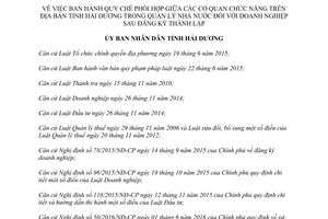 Quyết định 17/2017/QĐ-UBND Quy chế phối hợp quản lý doanh nghiệp sau thành lập Hải Dương