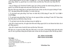 Thông báo 3081/TB-KBNN 2017 tỷ giá hạch toán ngoại tệ tháng 7